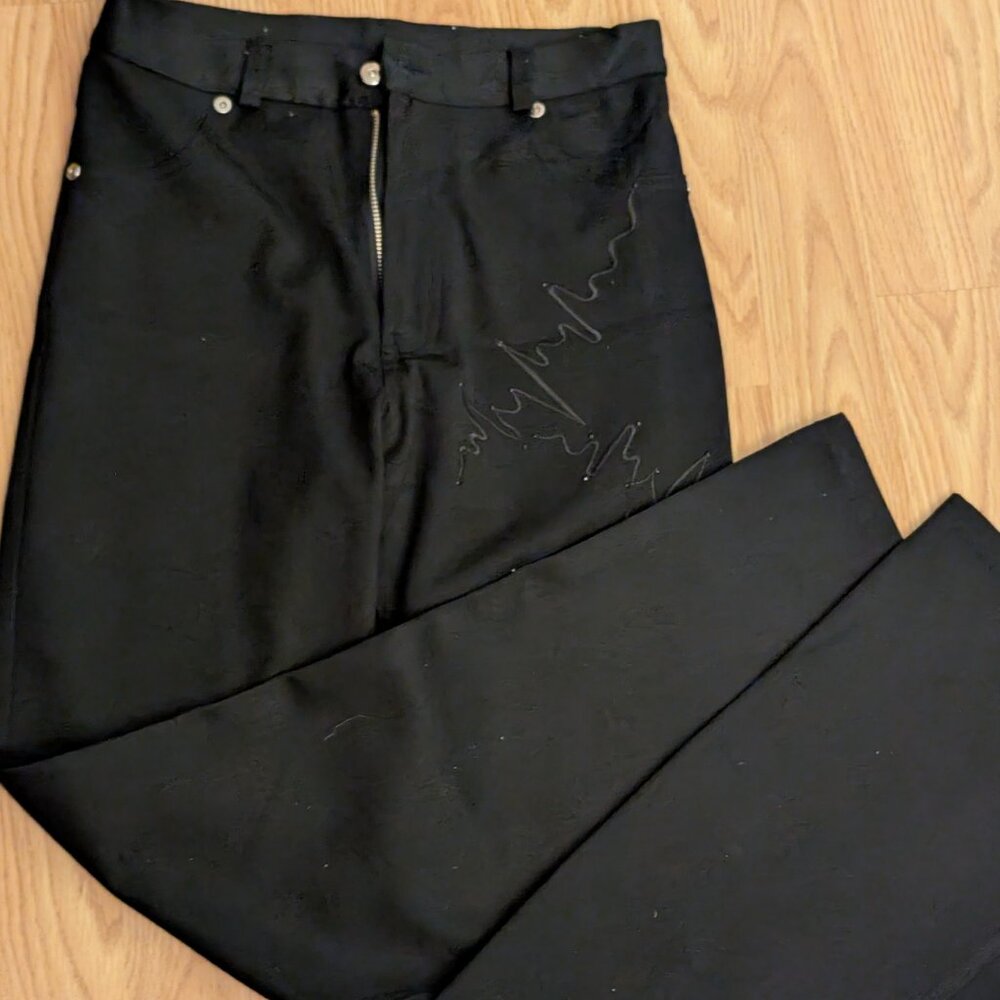 VTG Straight Leg Trousers with Embroidery